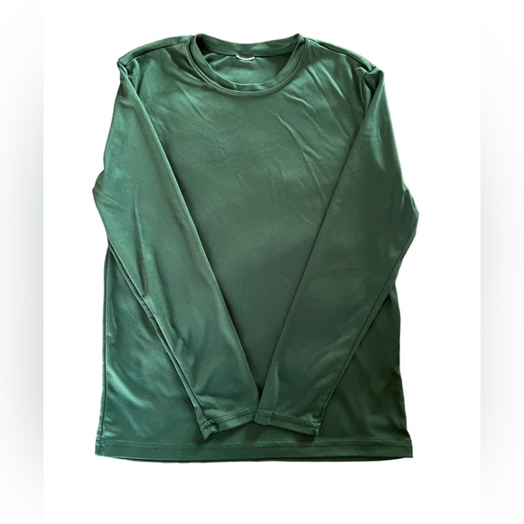 Opna Youth Athletic Performance Moisture Wicking Rash Guard, Dark Green, Size M - Picture 1 of 4